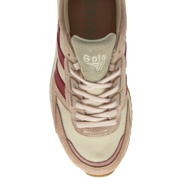 Gola Classics Women's Chicago Sneakers Wheat/Pearl Pink/Deep Red Size 10 - Picture 10 of 14